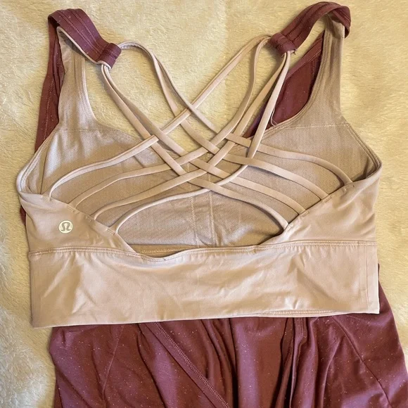Lululemon Tied In Energy 2-in-1 Pink Tank RETIRED Size 8 - Picture 6 of 9